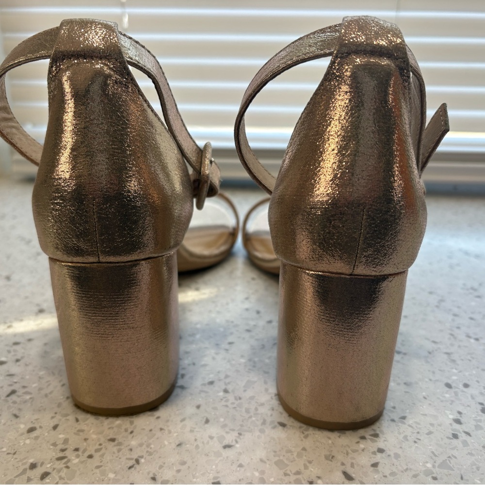 EUC CL by Chinese Laundry Women's Jody Heeled Sandal Glitter Gold- size 10 - Picture 7 of 10
